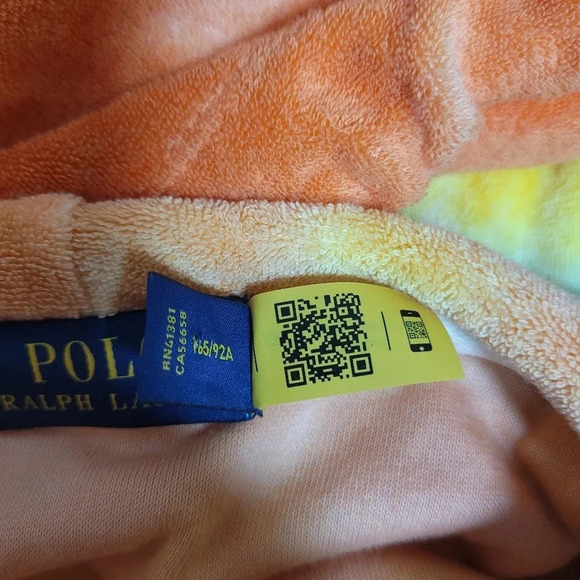 Rare Authentic Polo Ralph Lauren Tie-Dye Rainbow Cropped Hoodie sz M - Picture 7 of 11